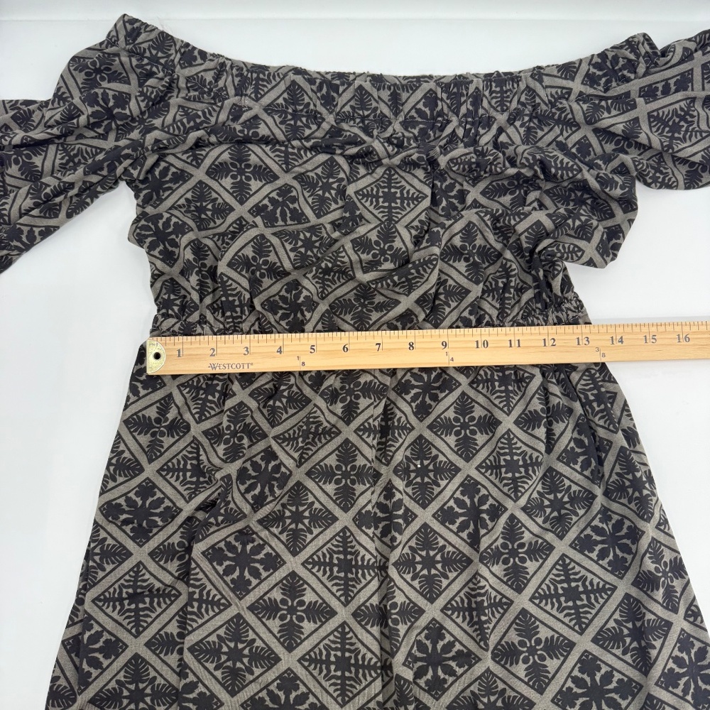 Hawaiis Finest Romper Women Medium NEW Black Gray Quilt Hawaiian Stretch - Picture 11 of 15